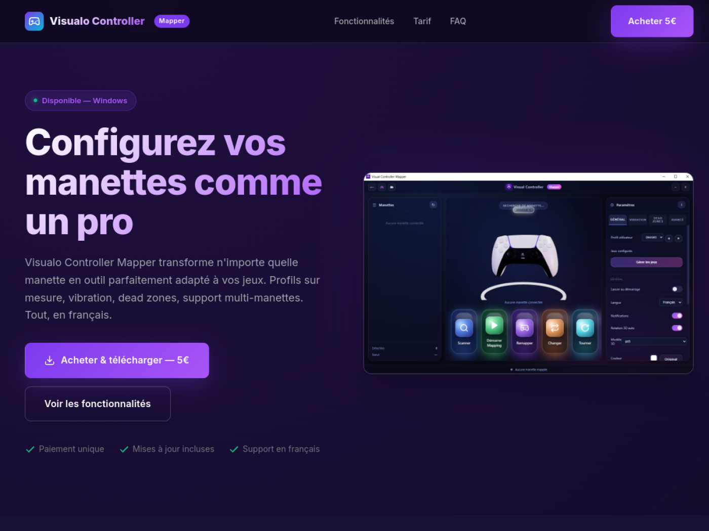 Capture du site Visual Controller Mapper